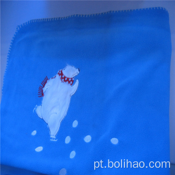 Cobertor de lã polar anti bolinha com bordado